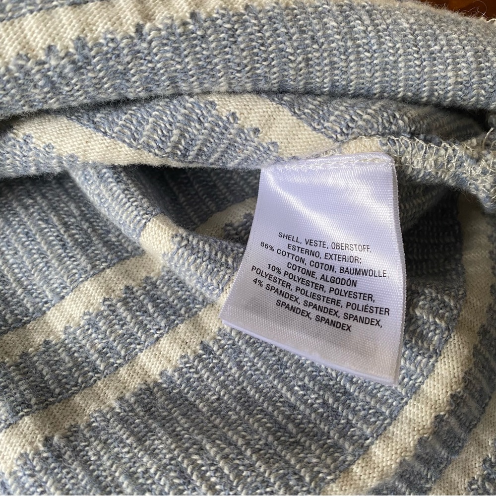 Anthropologie Postmark Square Neck Flare Sleeve Blue White Striped Top - Picture 7 of 7